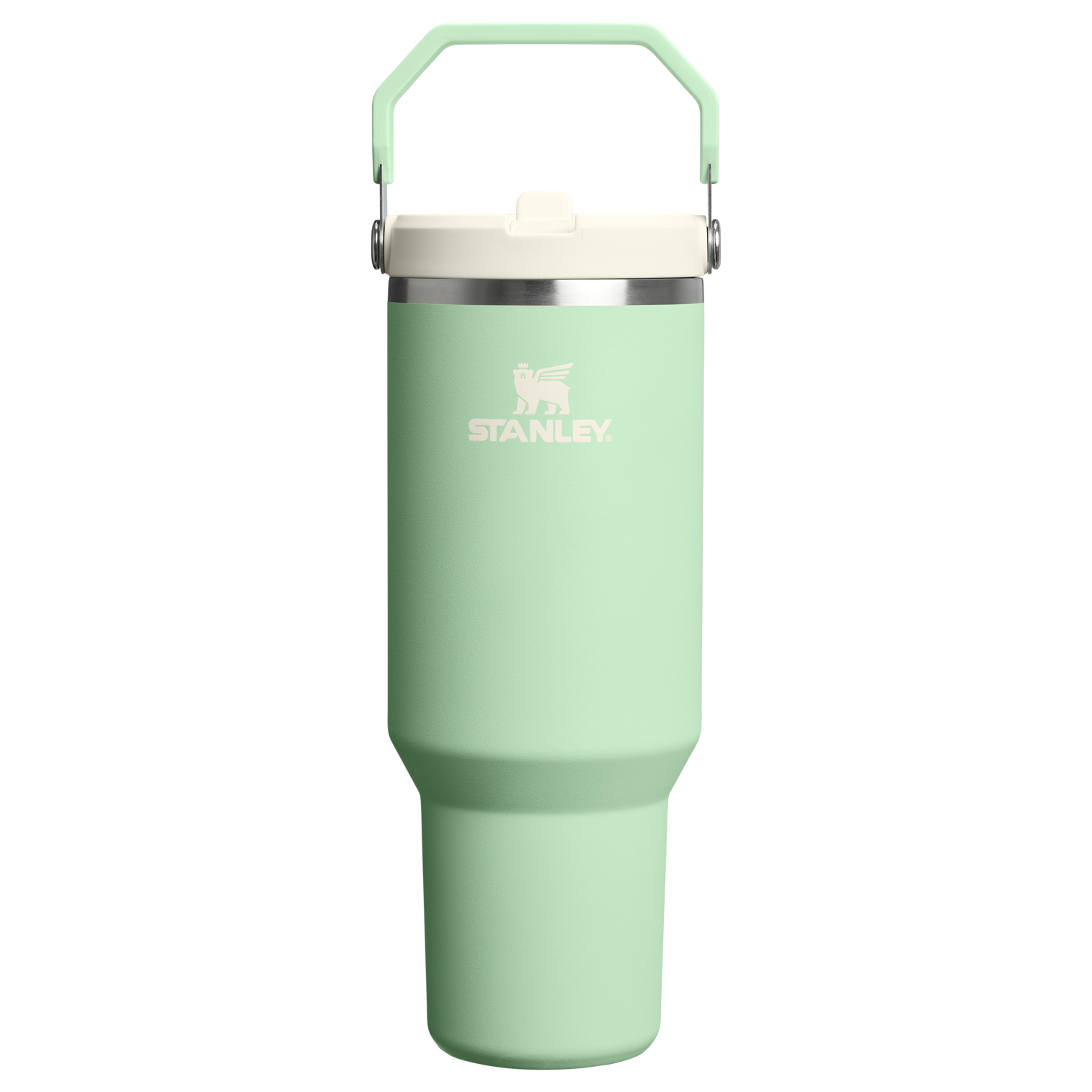 Stanley 40 OZ IceFlow Stainless Steel Water Bottle In Pistachio Green with Flip Straw