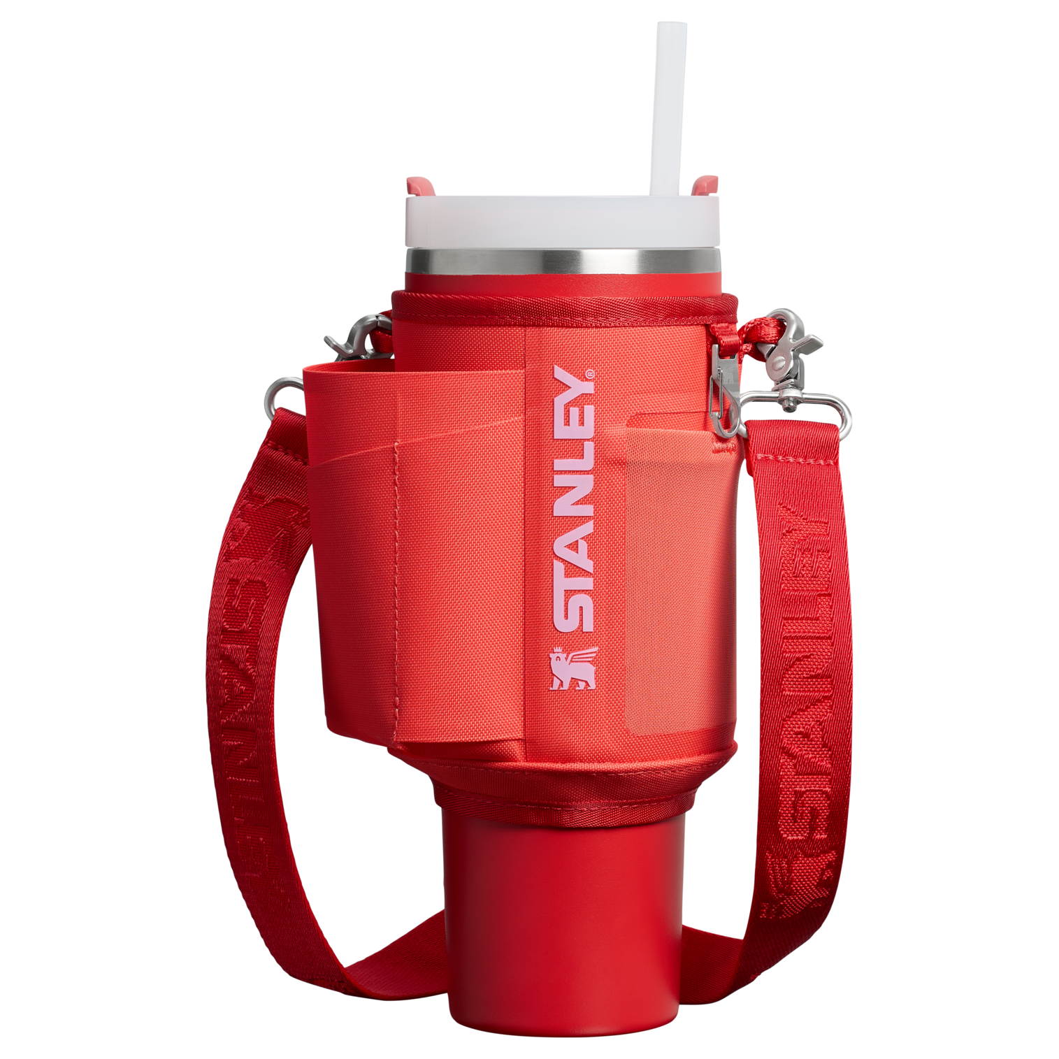 Stanley 40 OZ All Day Quencher Carry All In Hot Coral Red