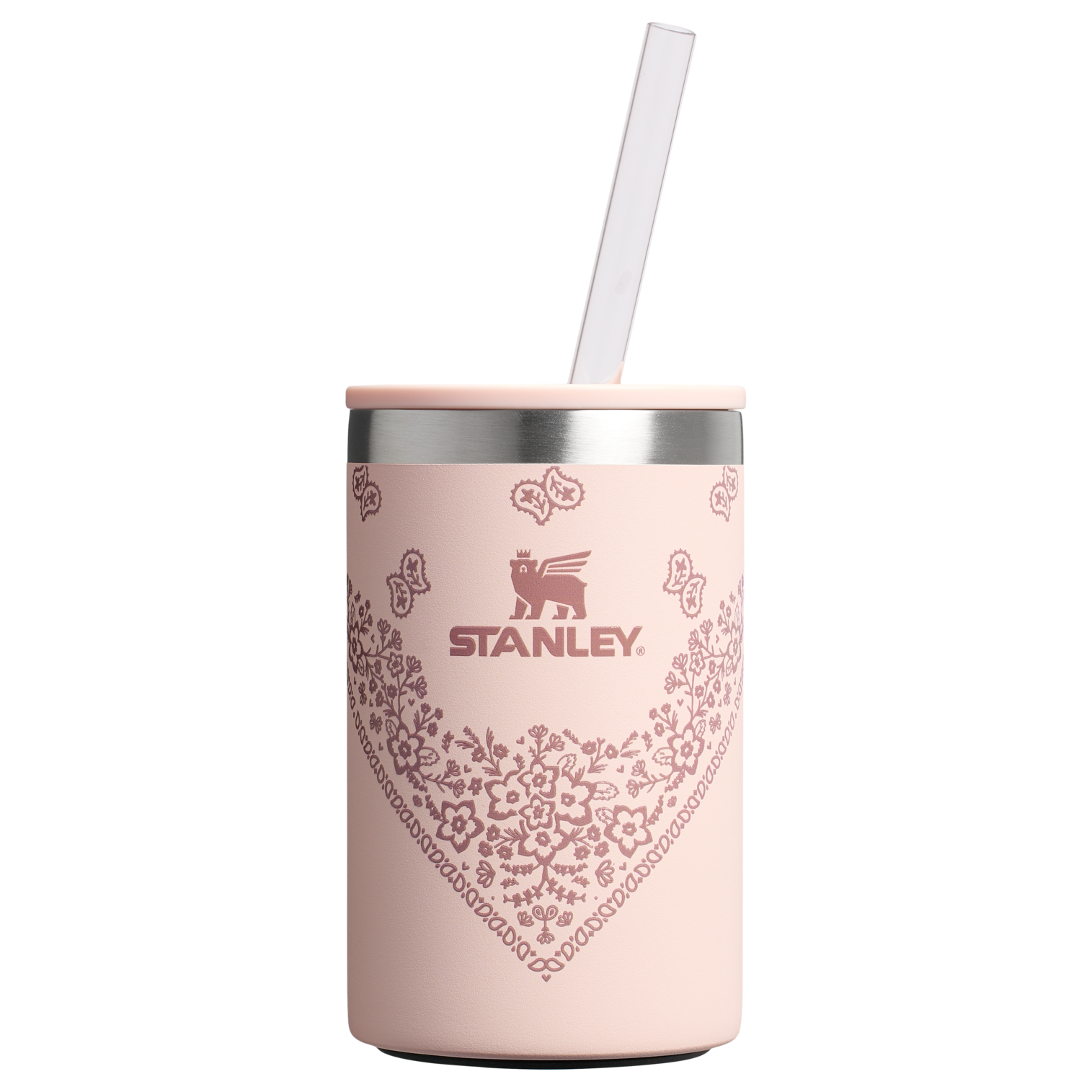 Stanley 10 OZ Everyday Stainless Steel Can Cooler In Conch Pink Paisley