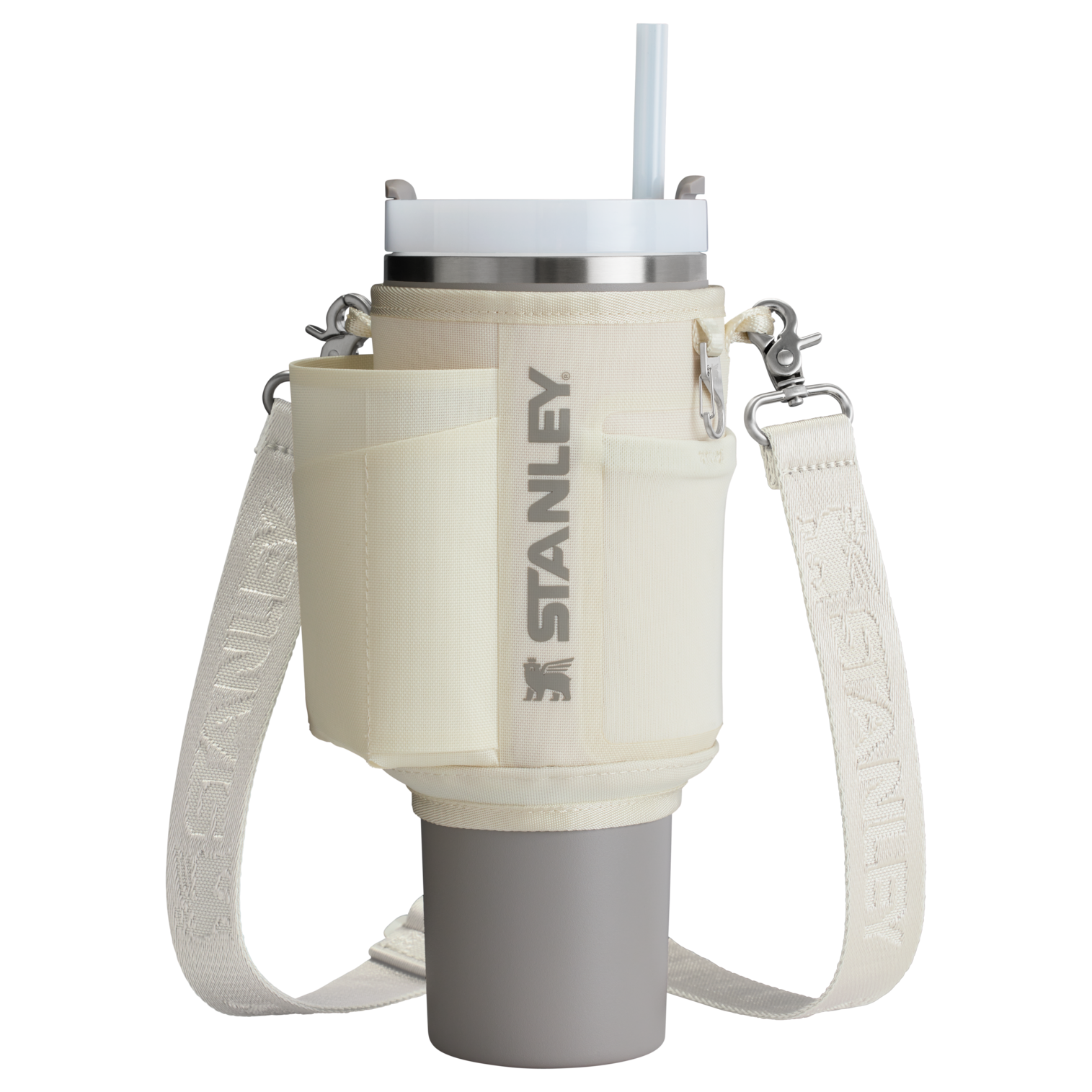 Stanley Carry-All 40 oz Quencher with Detachable Crossbody Straps in Cream 