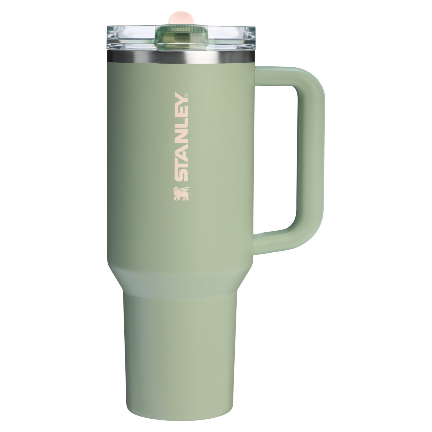 Stanley 40 OZ IceFlow Flip Straw Stainless Steel Tumbler In Lichen Green