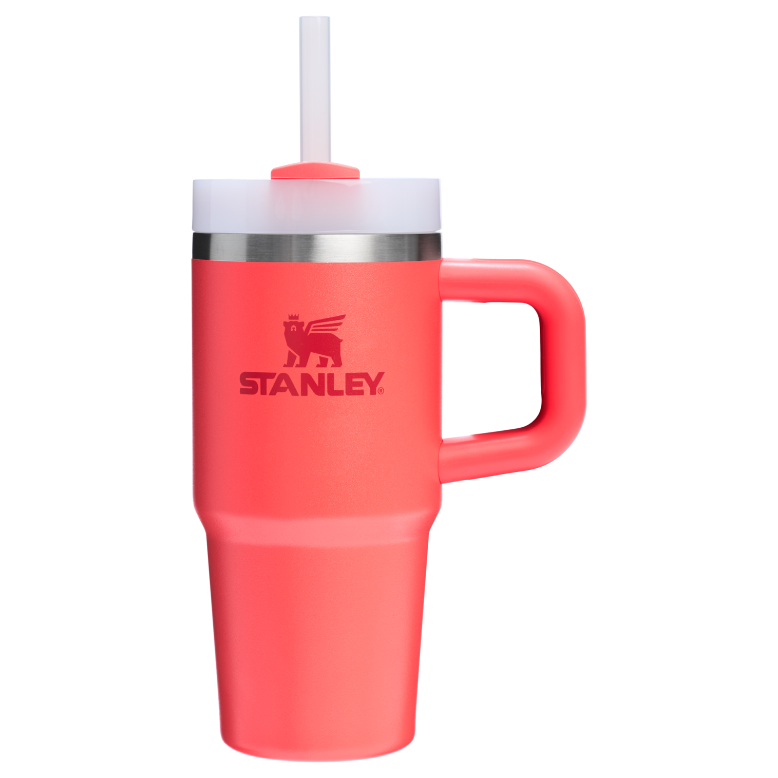 Stanley 14 oz Quencher H2.O FlowState Tumbler Cup In Hot Coral Red
