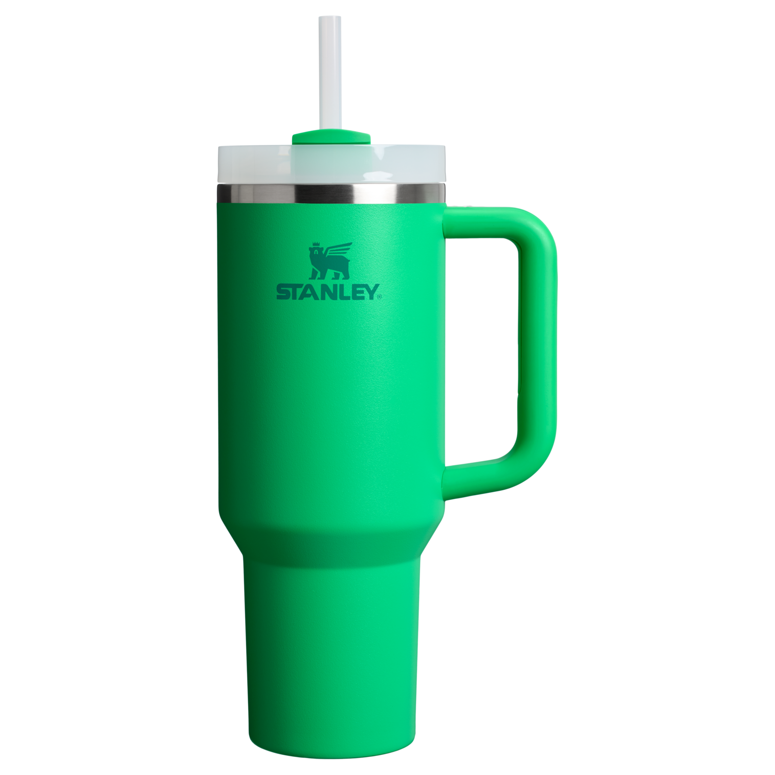 Stanley 40 OZ Quencher FlowState Tumbler With Straw In Meadow Green