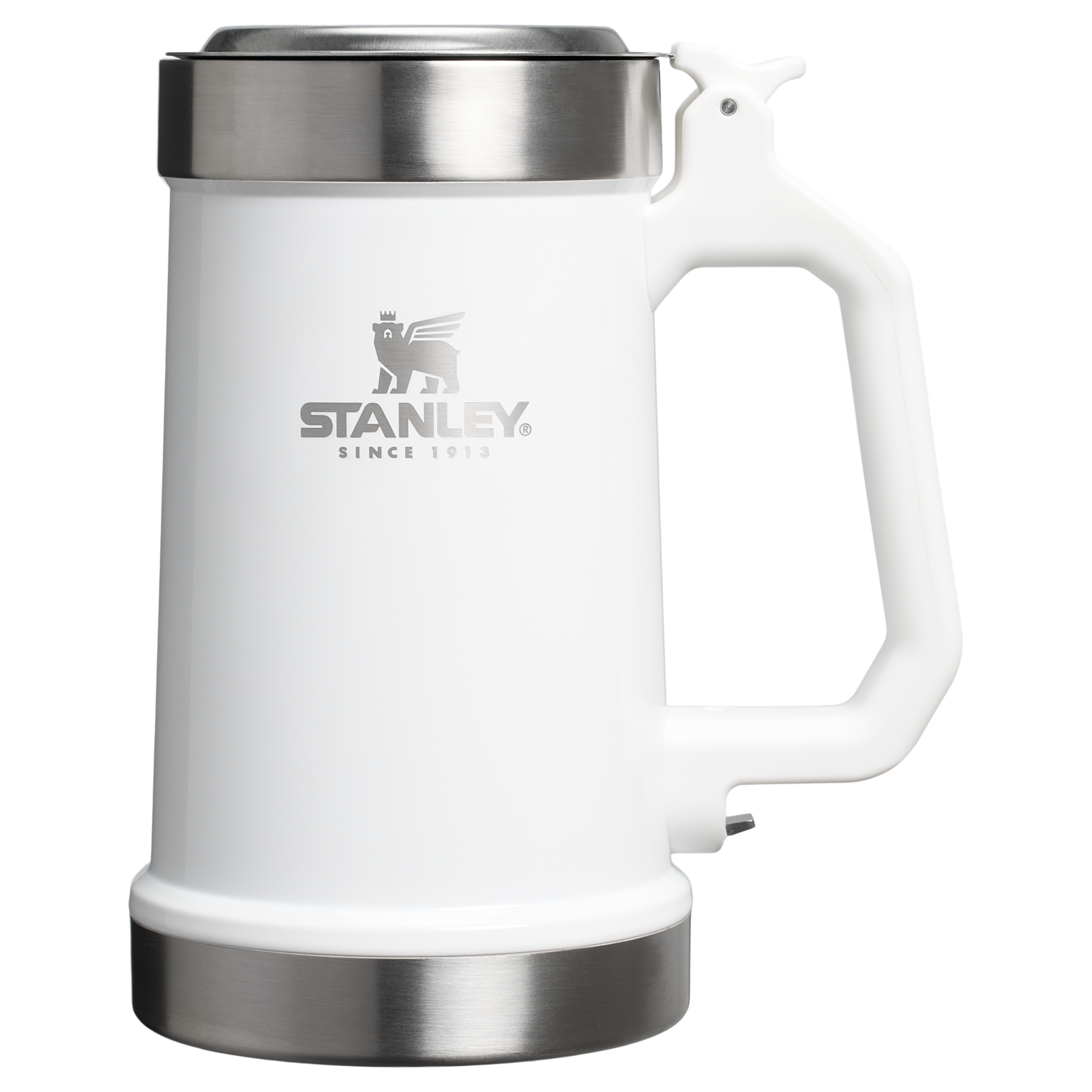 Stanley 24 OZ Insulated Beer Stein With Bottle Opener In White