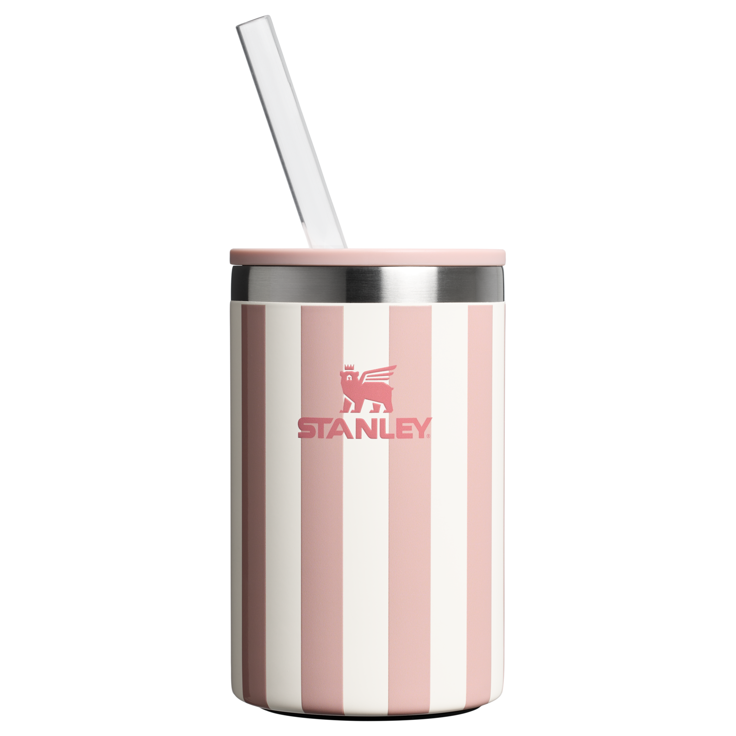 Stanley Everyday Can Cooler Cup In Peach Whip Cabana Stripe Pink From The Oasis Collection