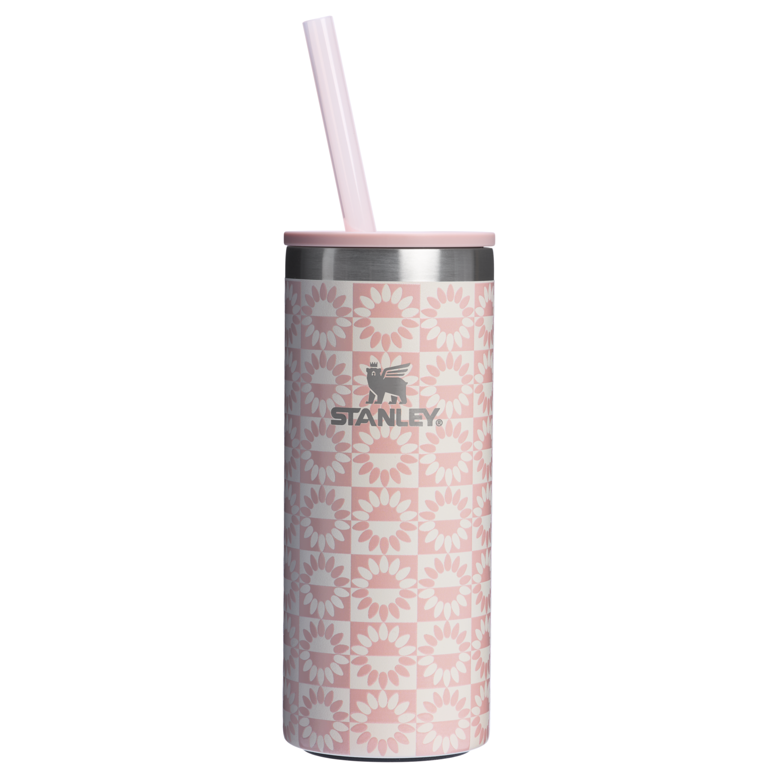 Stanley 10 OZ Everyday Slim Can Cooler Cup In Peach Whip Sunflower Pink From The Oasis Collection